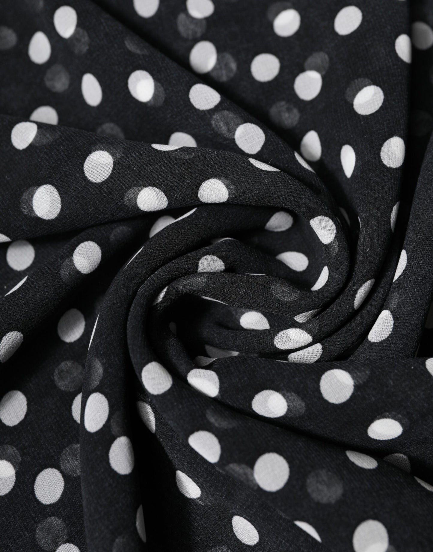 Dolce & Gabbana Zwarte Polka Dots Polyester Wikkel Sjaal