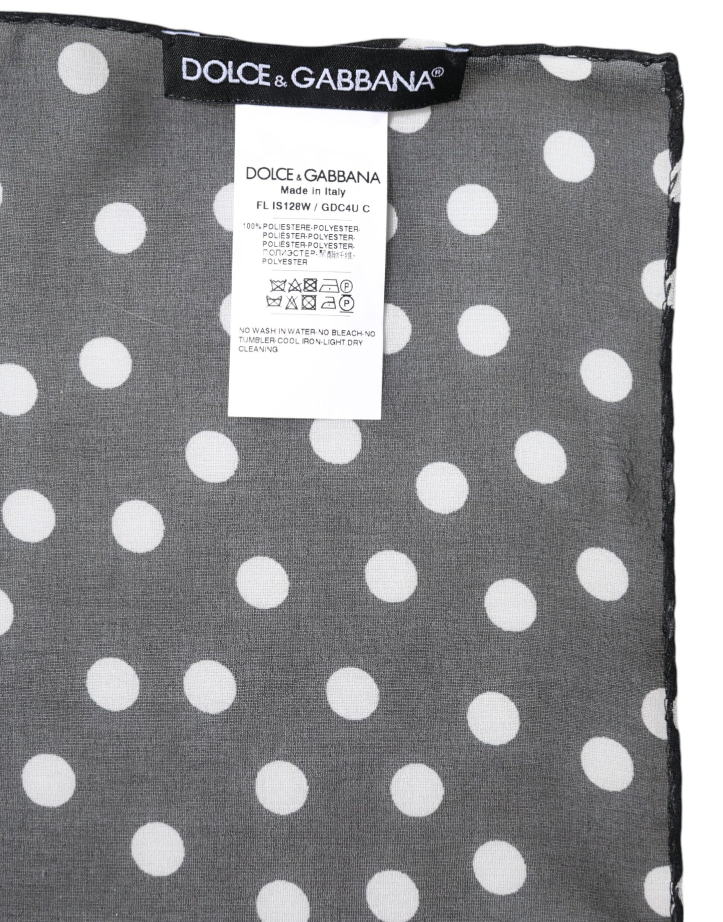 Dolce & Gabbana Zwarte Polka Dots Polyester Wikkel Sjaal