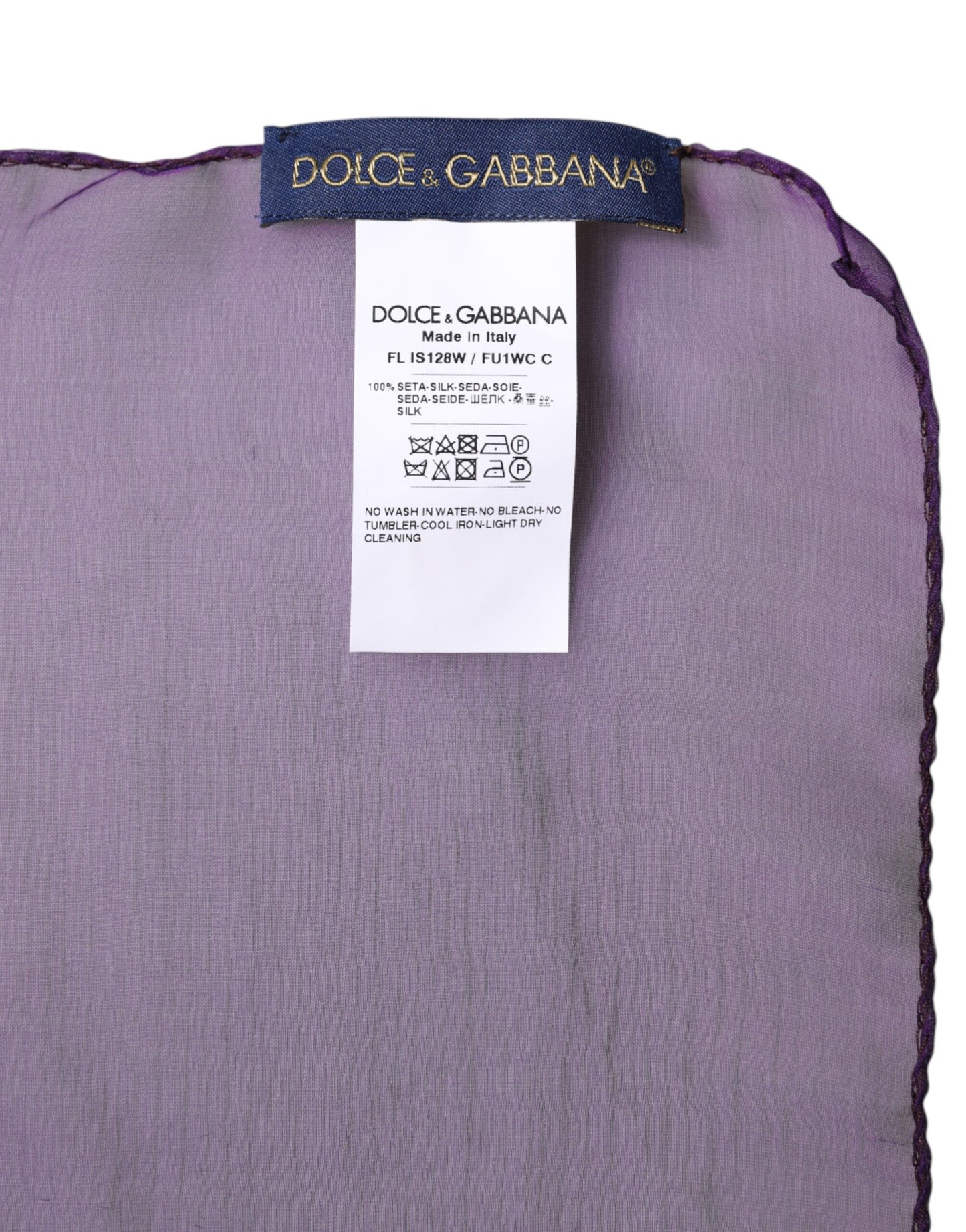 Dolce & Gabbana Paarse Zijden Rechthoekige Wikkelsjaal