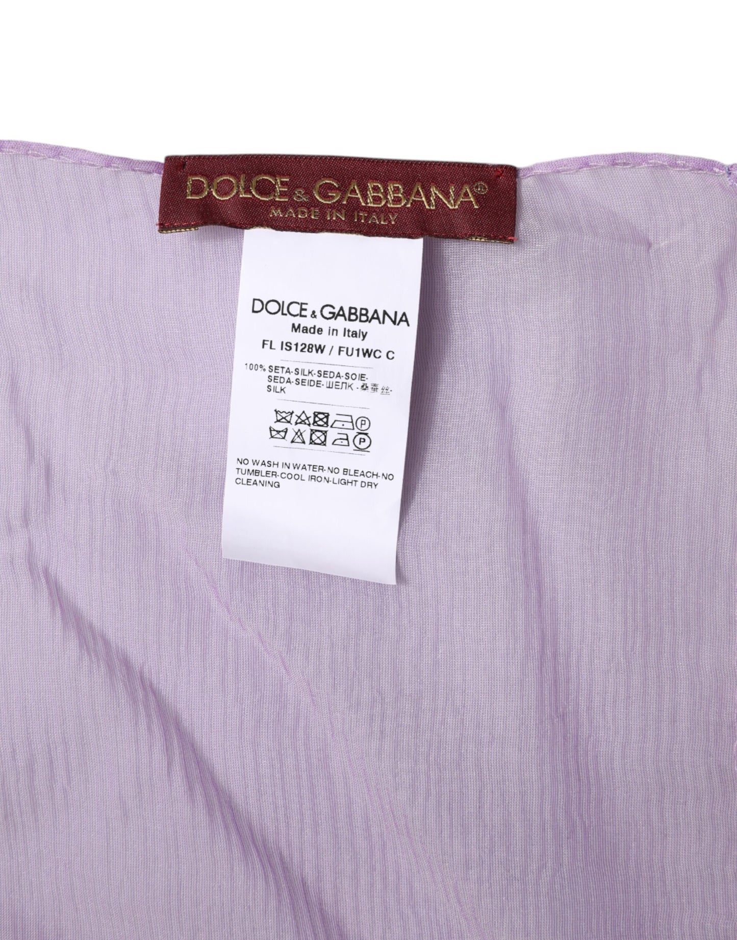 Dolce & Gabbana Paarse Zijden Rechthoekige Wikkelsjaal