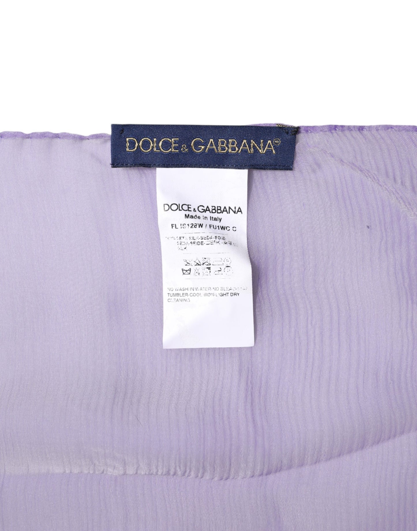 Dolce & Gabbana Paarse Zijden Rechthoekige Wikkelsjaal