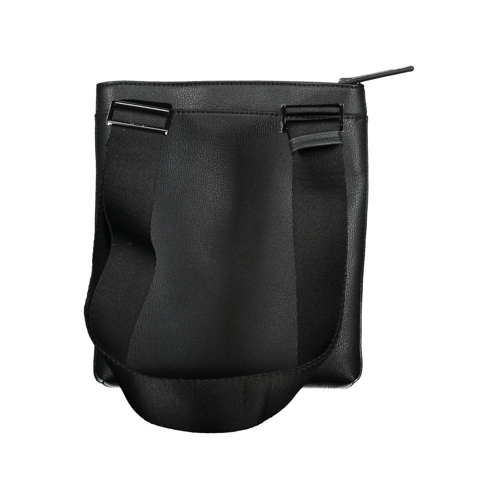 Calvin Klein Elegante Zwarte Schoudertas met Contrasterende Details