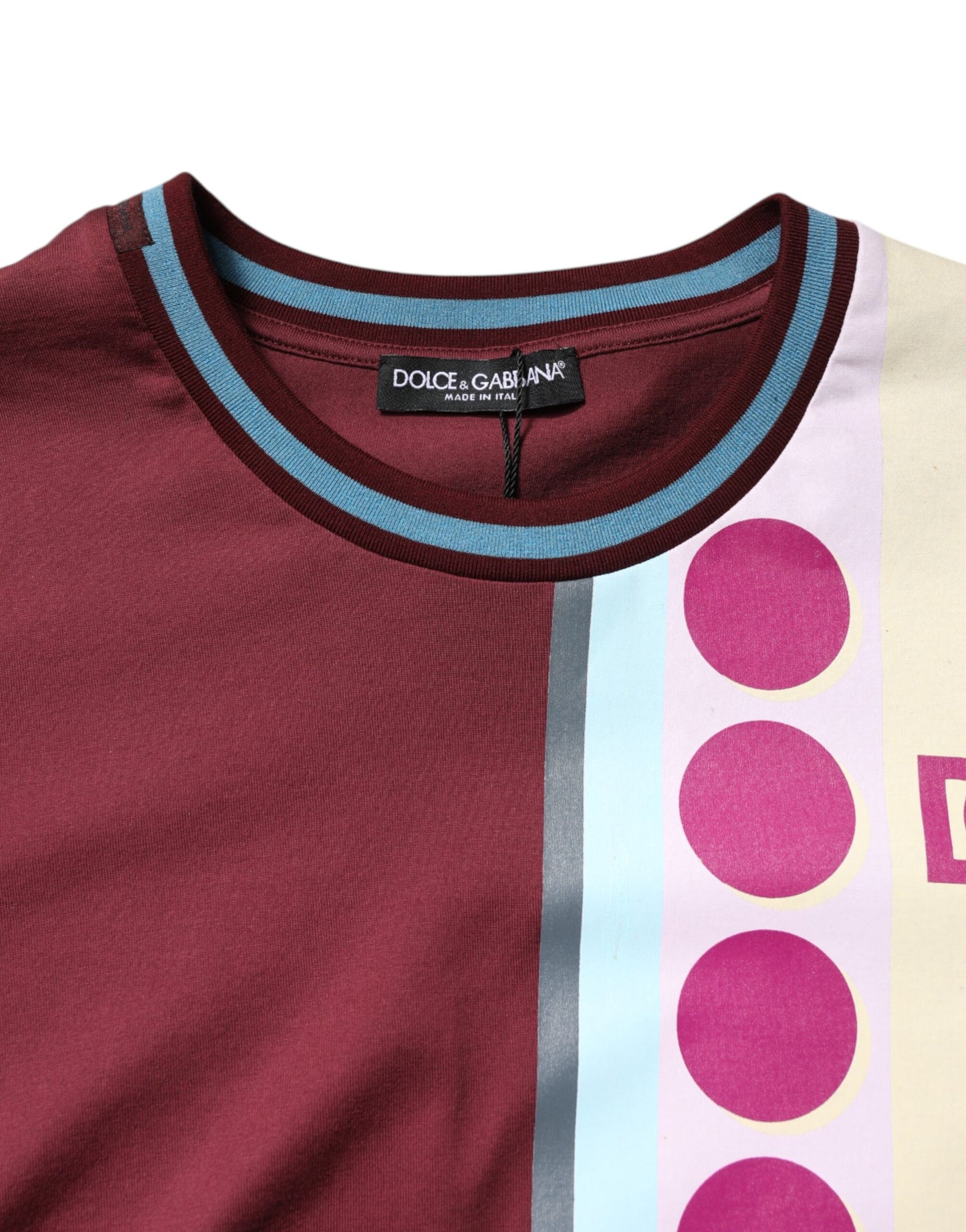 T-shirt à manches courtes à imprimé multicolore avec logo de Dolce & Gabbana