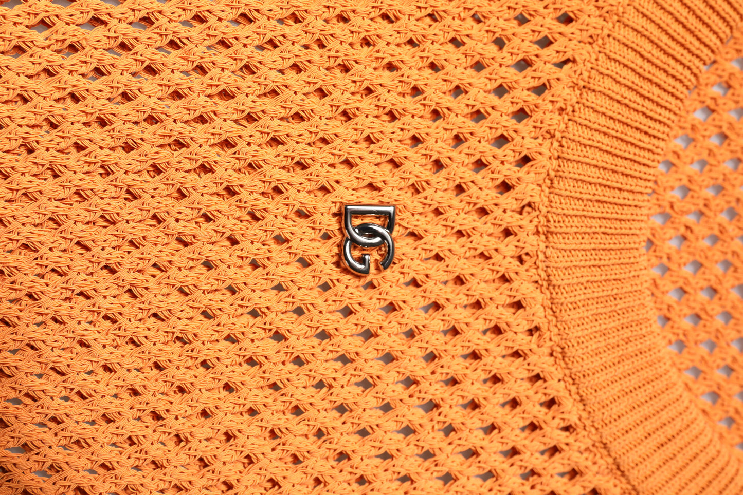 T-shirt orange en cachemire à col rond et sans manches de Dolce & Gabbana