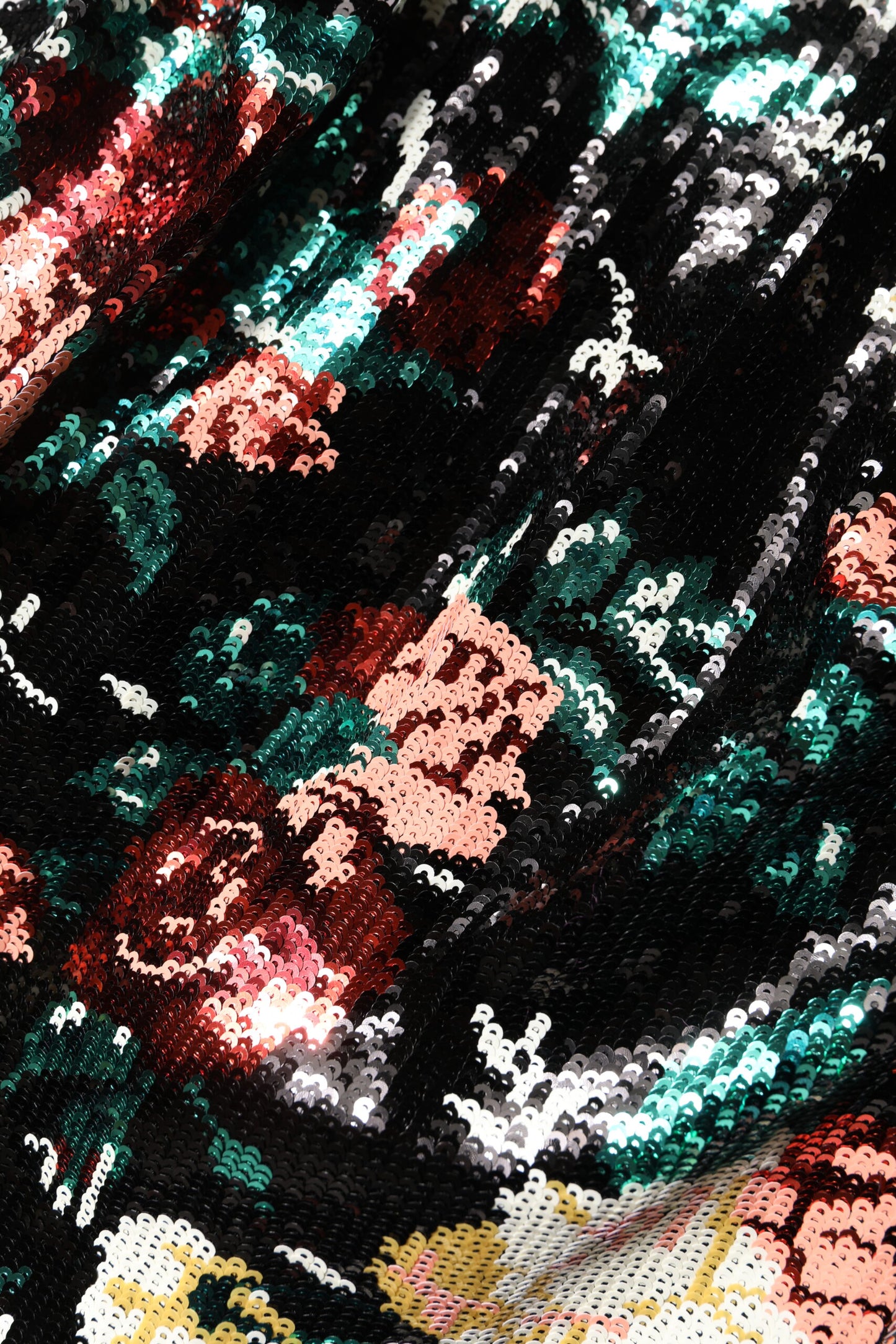 Dolce & Gabbana zwarte, bloemrijke, pailletten jurk zonder mouwen.