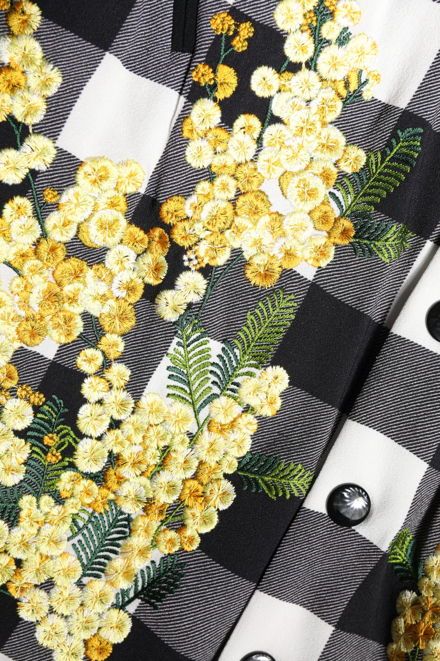 Veste à carreaux floraux à boutons, noir et blanc, Dolce & Gabbana