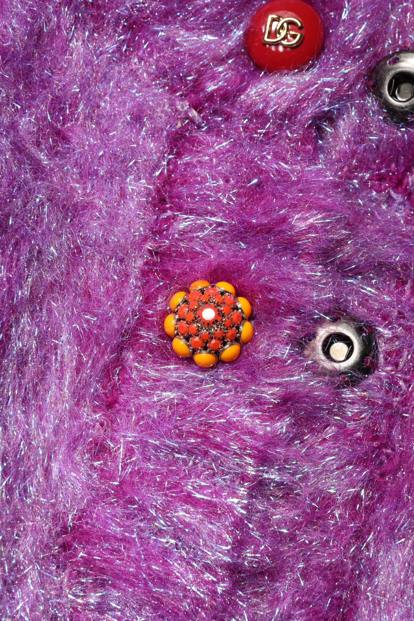 Manteau-trench violet Dolce & Gabbana avec boutons décoratifs