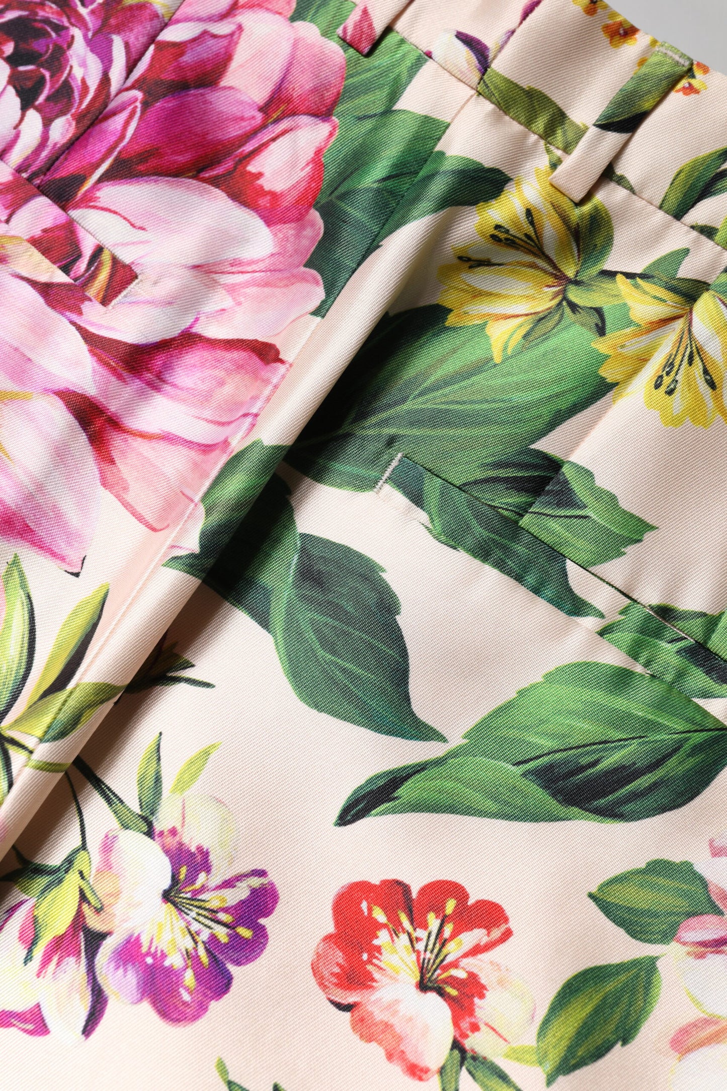 Dolce & Gabbana Rechte broek met bloemenprint in meerdere kleuren en hoge taille