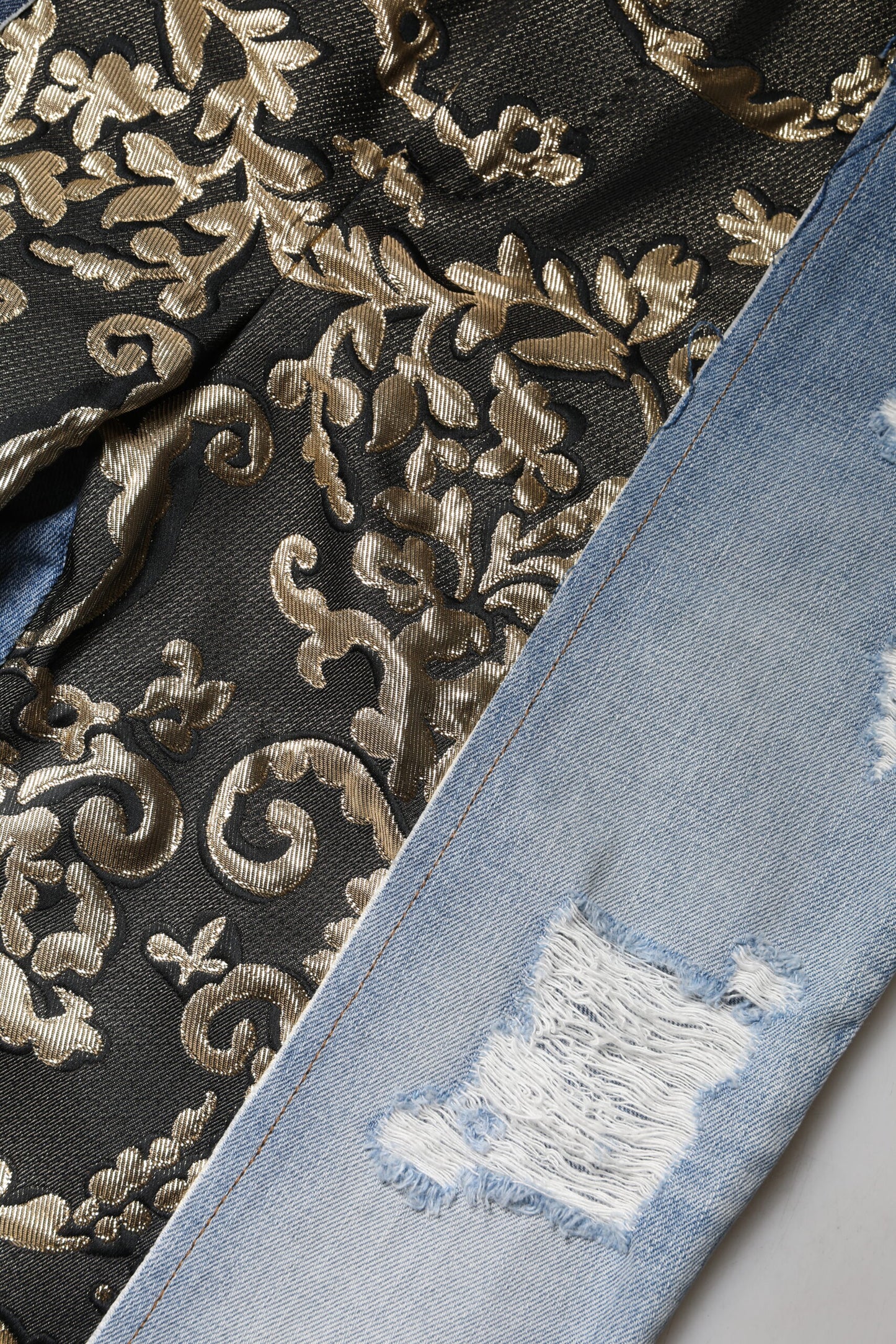 Dolce & Gabbana gemengde kleuren patchwork jeans met hoge taille