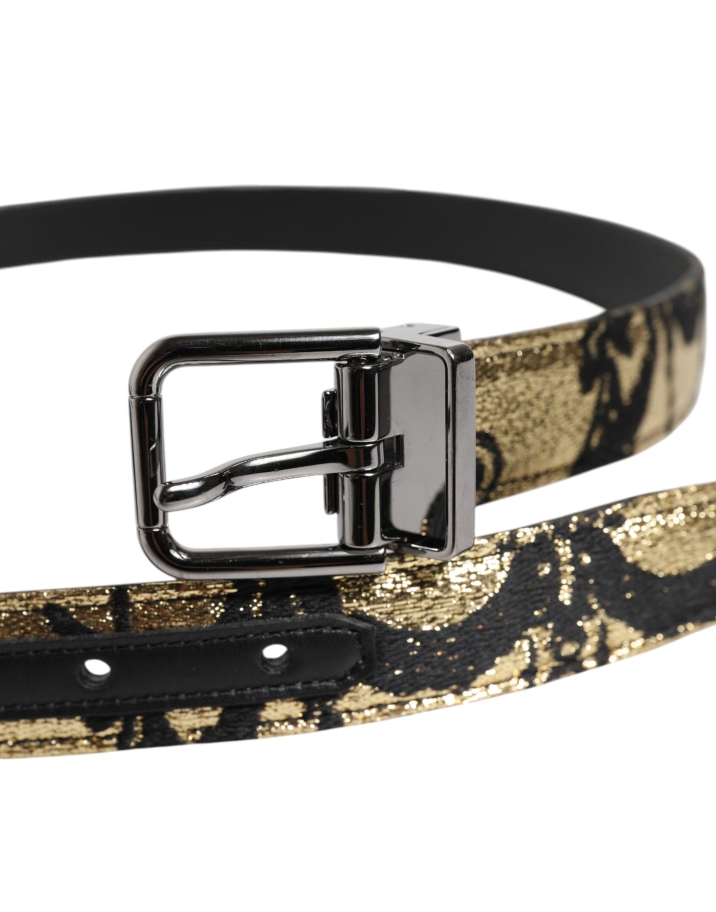 Ceinture Dolce & Gabbana en cuir jacquard multicolore avec boucle en métal