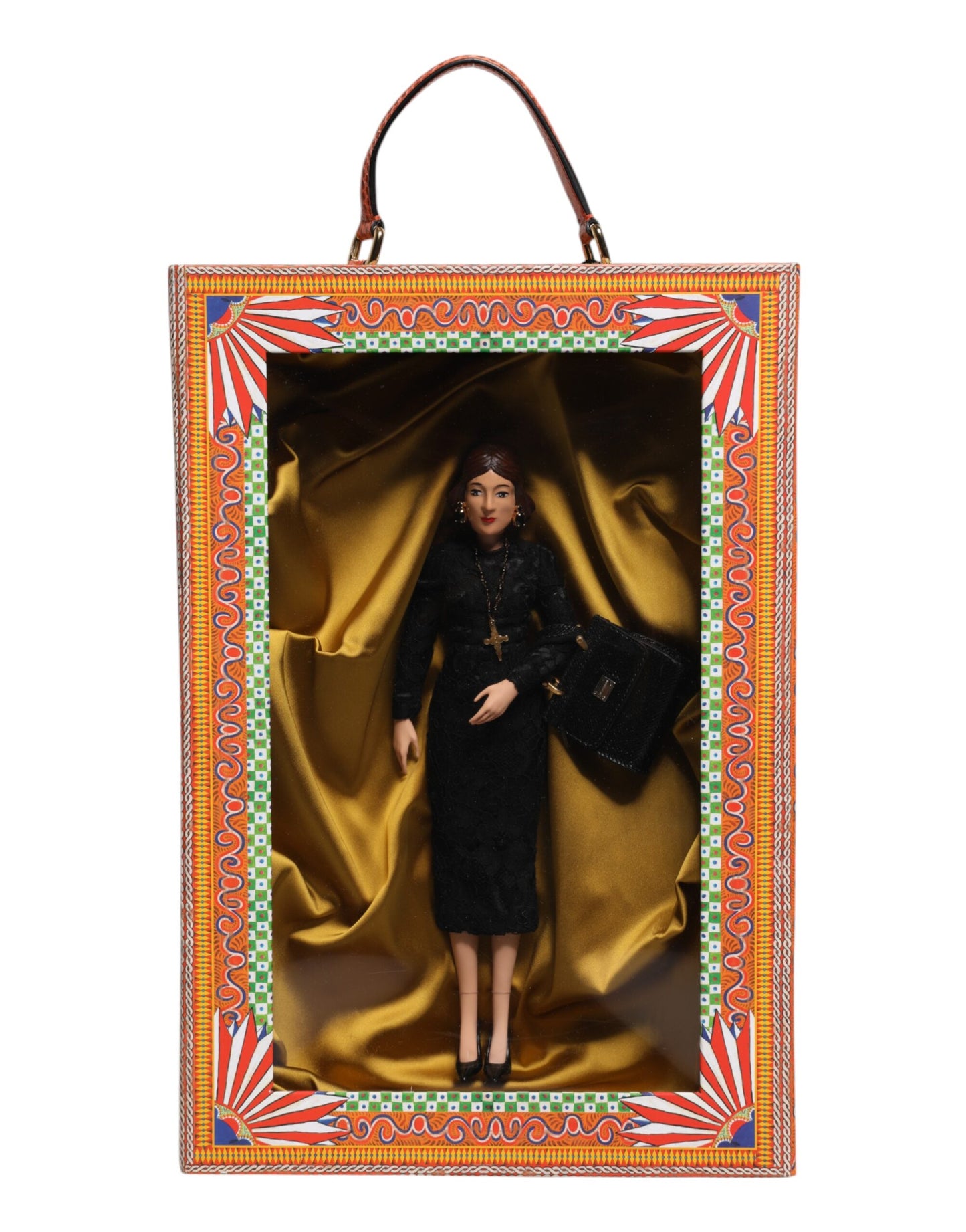 Poupées Dolce & Gabbana en céramique, porcelaine, cuir et robe noire