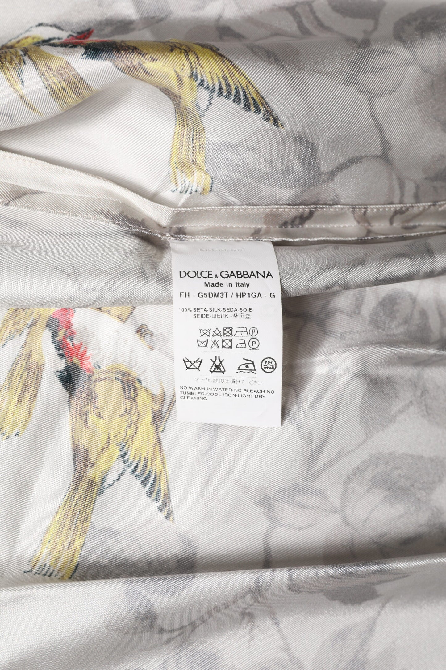 Chemise à boutons en soie multicolore à imprimé de Dolce & Gabbana