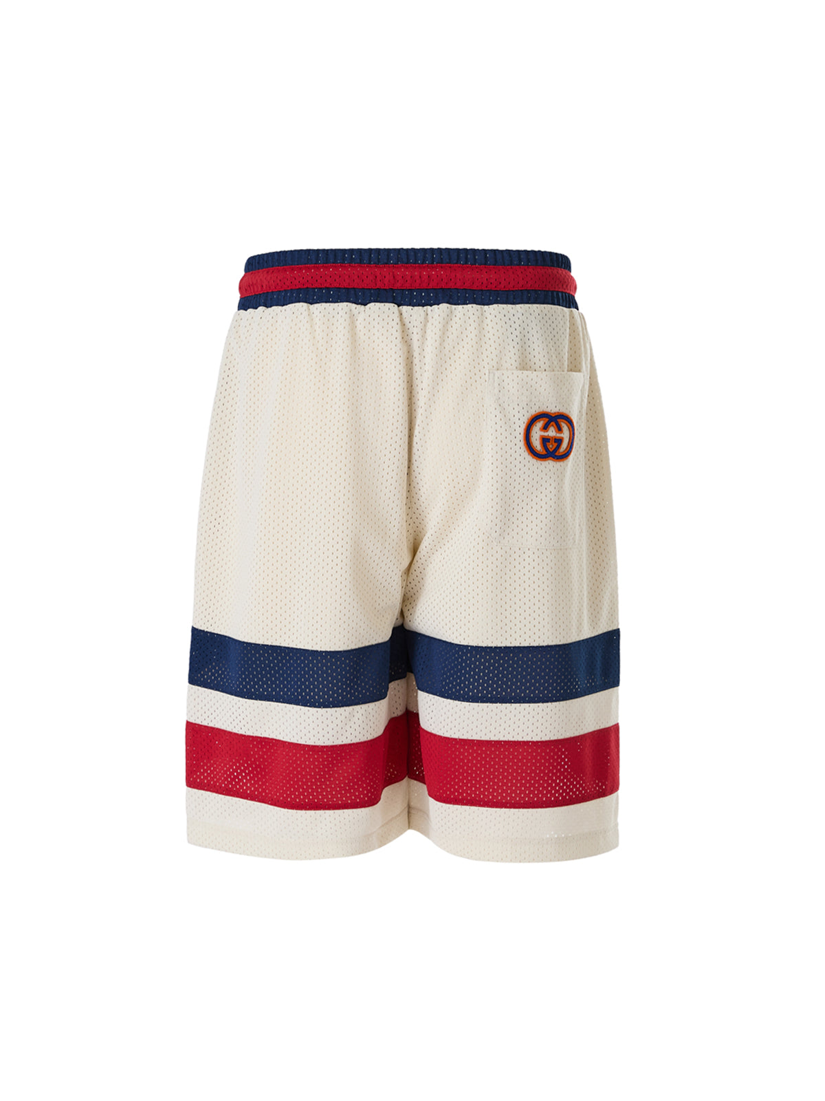 Shorts en polyester crème avec logo Gucci