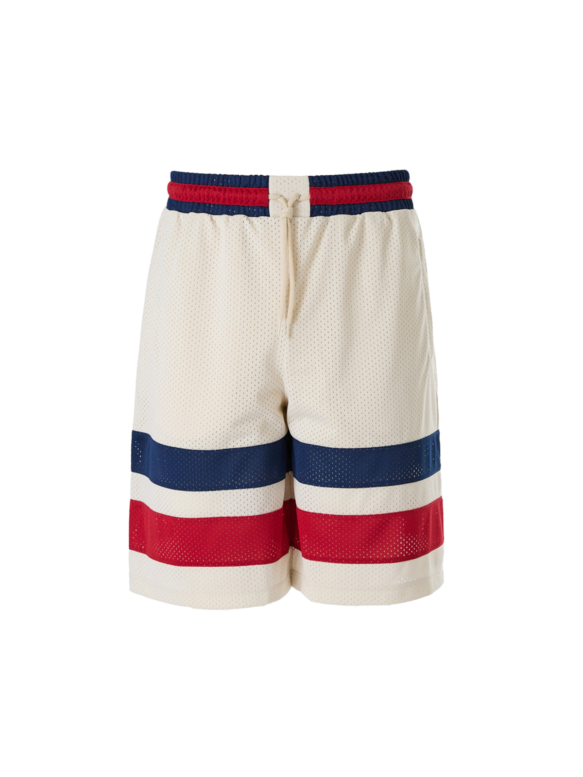 Shorts en polyester crème avec logo Gucci