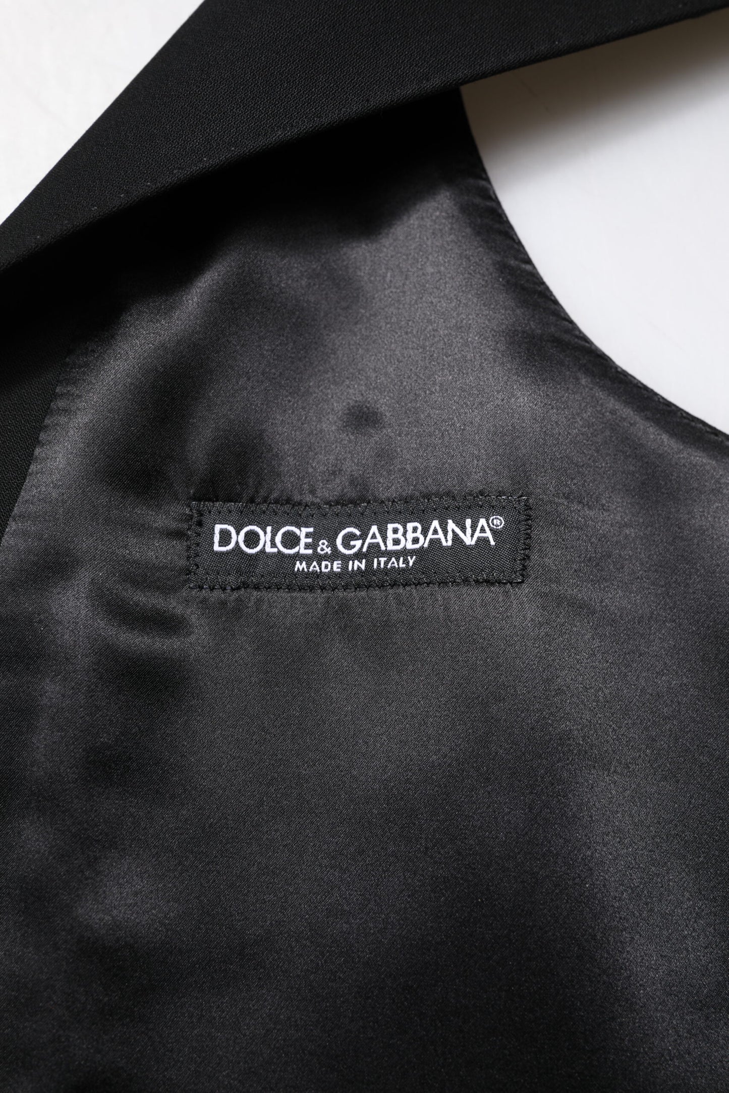 Gilet-robe noir en laine de Dolce & Gabbana, gilet formel.