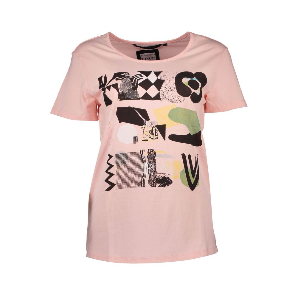 Silvian Heach Roze Katoenen Dames T-Shirt
