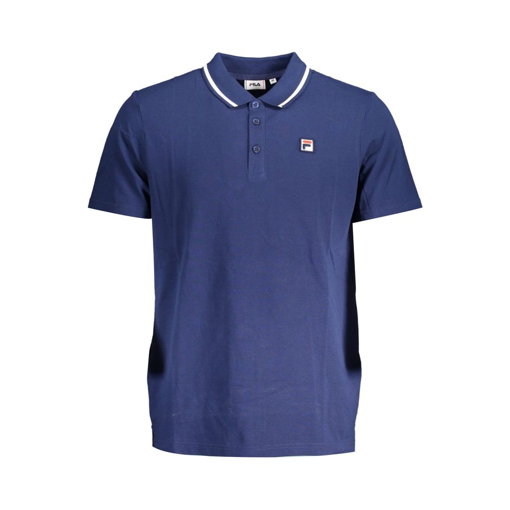 Fila Classic Blauwe Katoenen Polo met Contrast Details