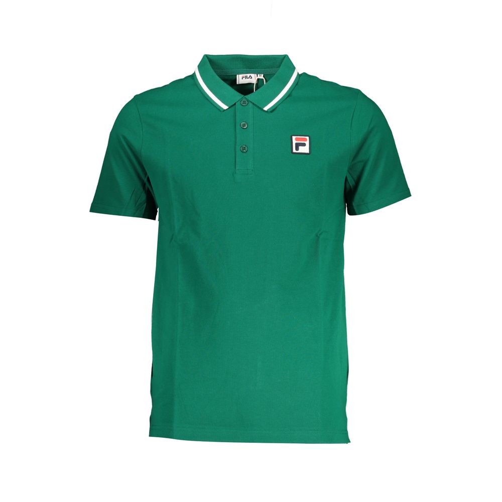 Fila Classic groene katoenen polo met contrasterende details