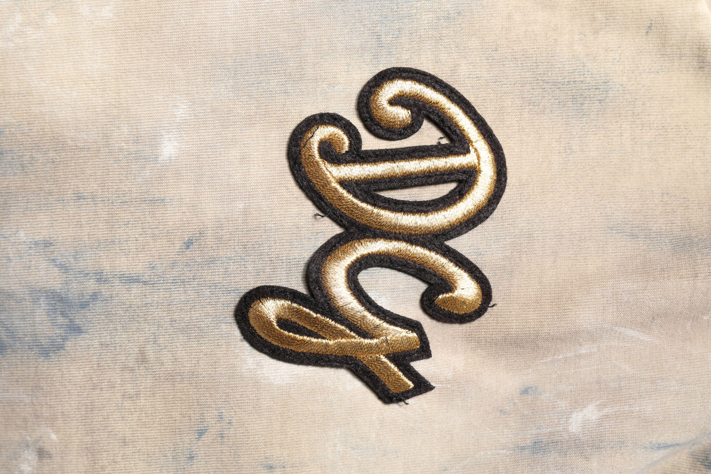 T-shirt court beige à effet tie-dye brodé DG de Dolce & Gabbana