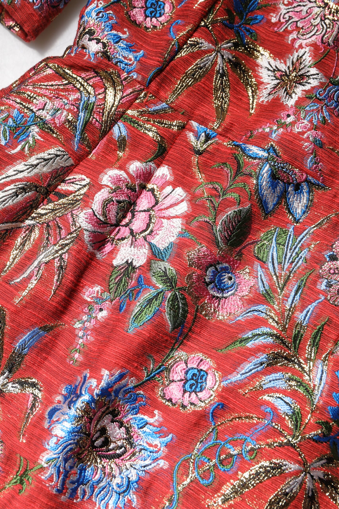 Mini-robe trapèze en jacquard floral rouge de Dolce & Gabbana