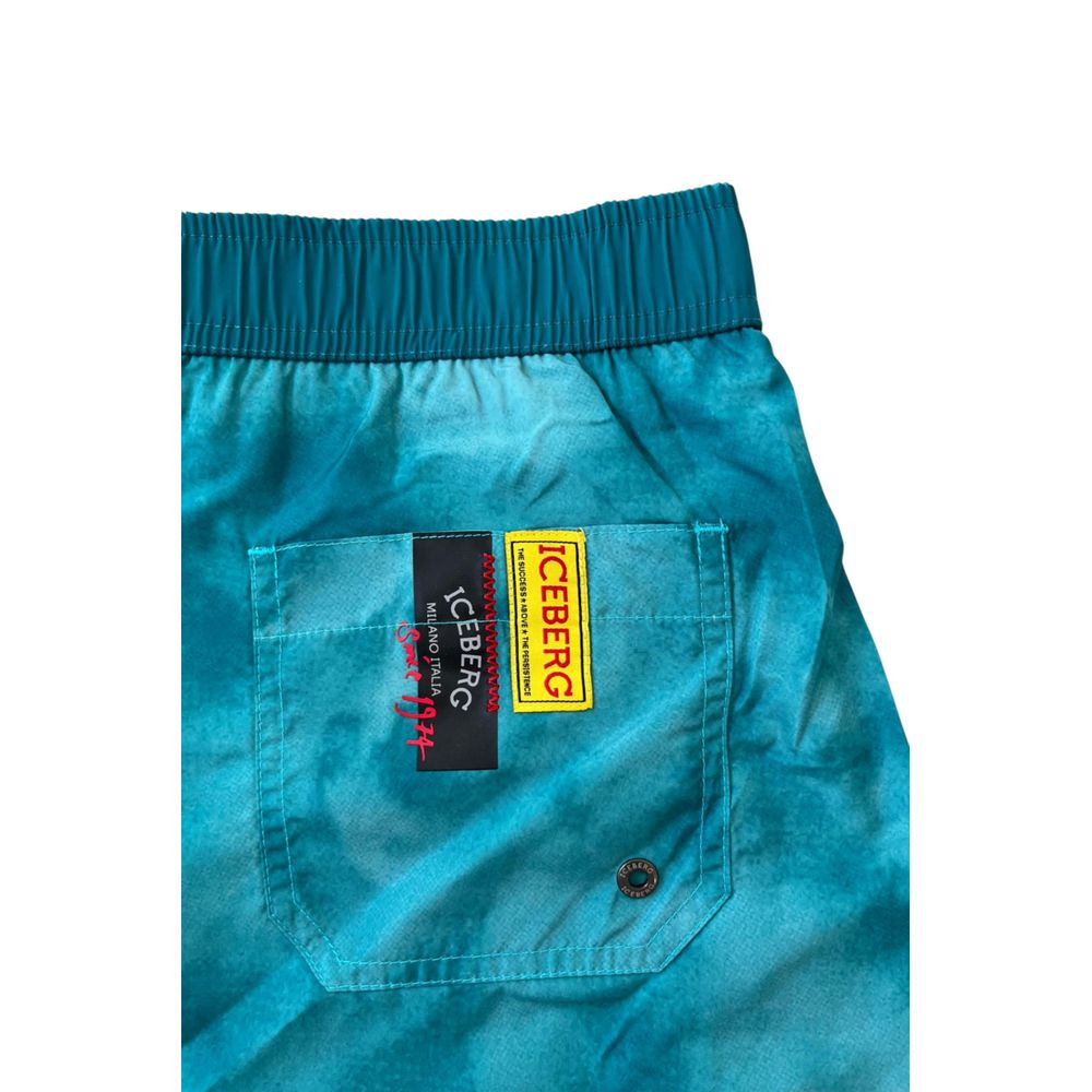 Short de bain pour homme en polyester bleu clair Iceberg