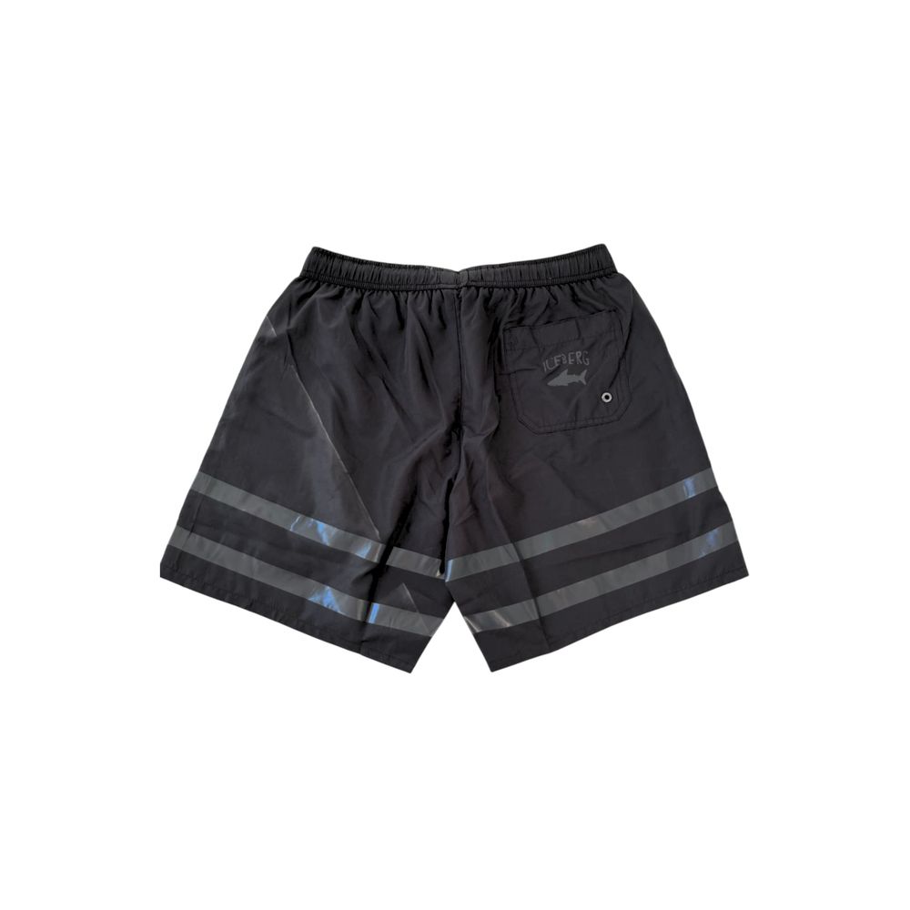Short de bain pour homme en polyester noir Iceberg
