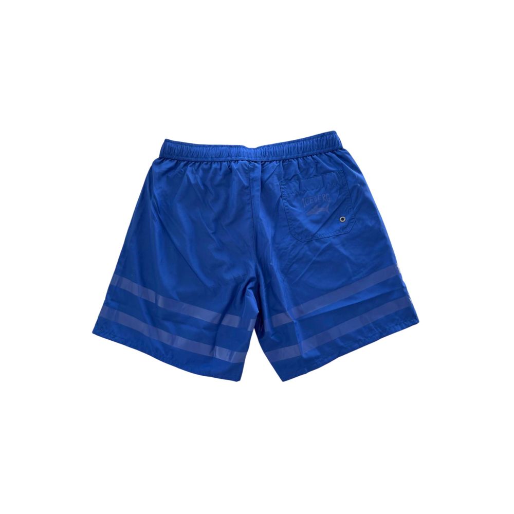 Short de bain pour homme en polyester bleu iceberg