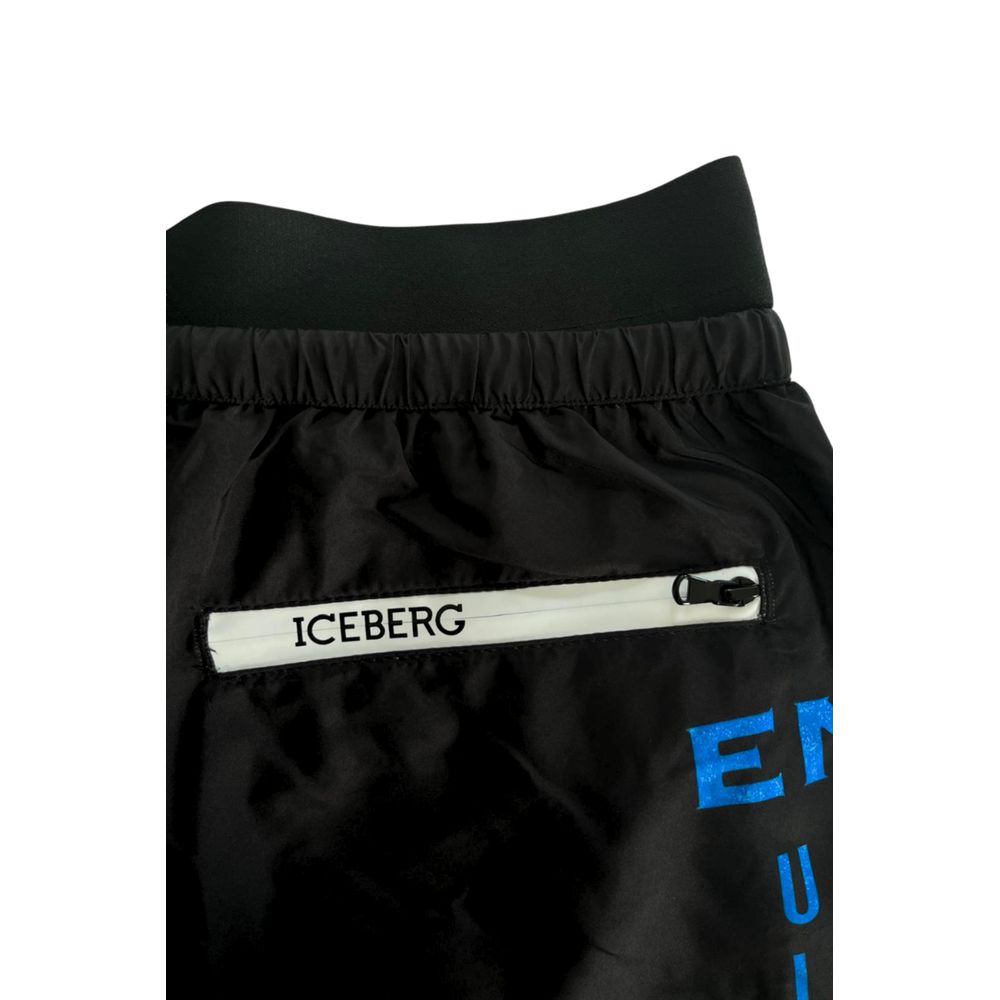 Short de bain pour homme en polyester noir Iceberg