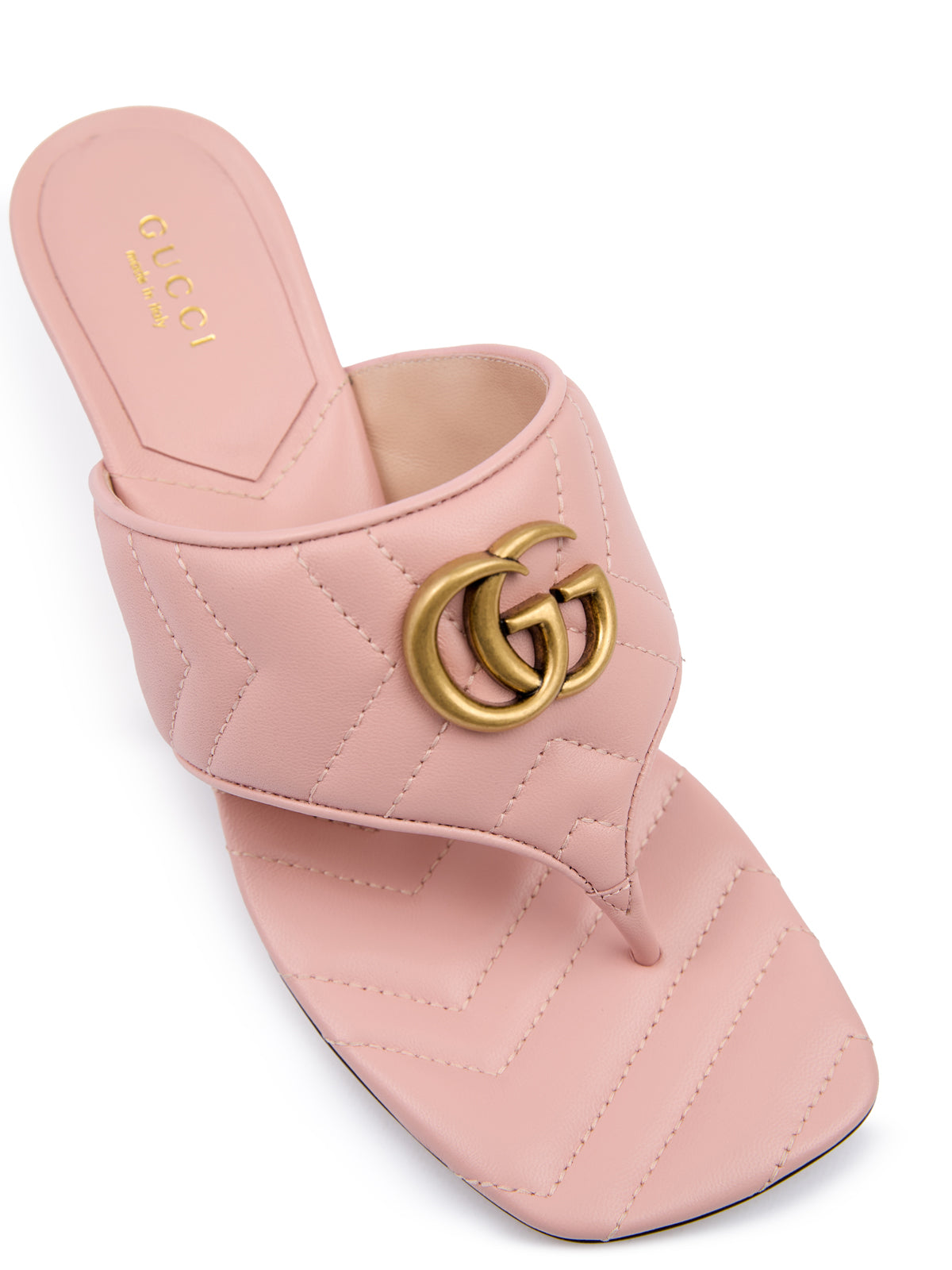 Gucci Charlotte-sandaal van leer in Mystic Pink Nappa