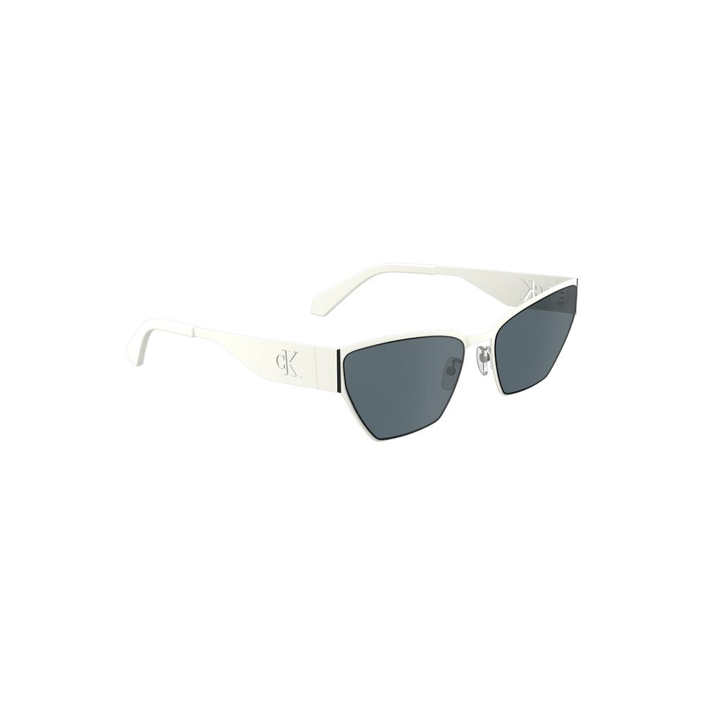 Calvin Klein Witte Metalen Dames Zonnebril