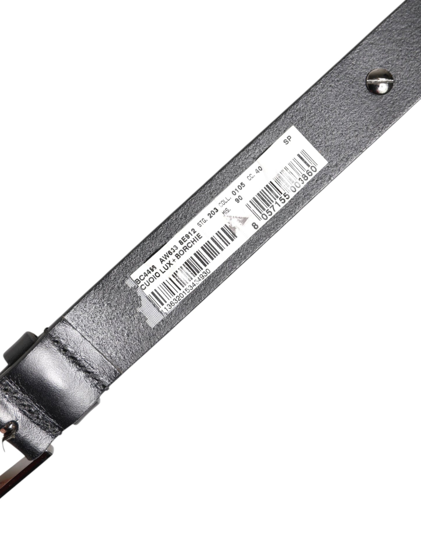 Ceinture en cuir noir de luxe Dolce & Gabbana avec boucle cloutée DG