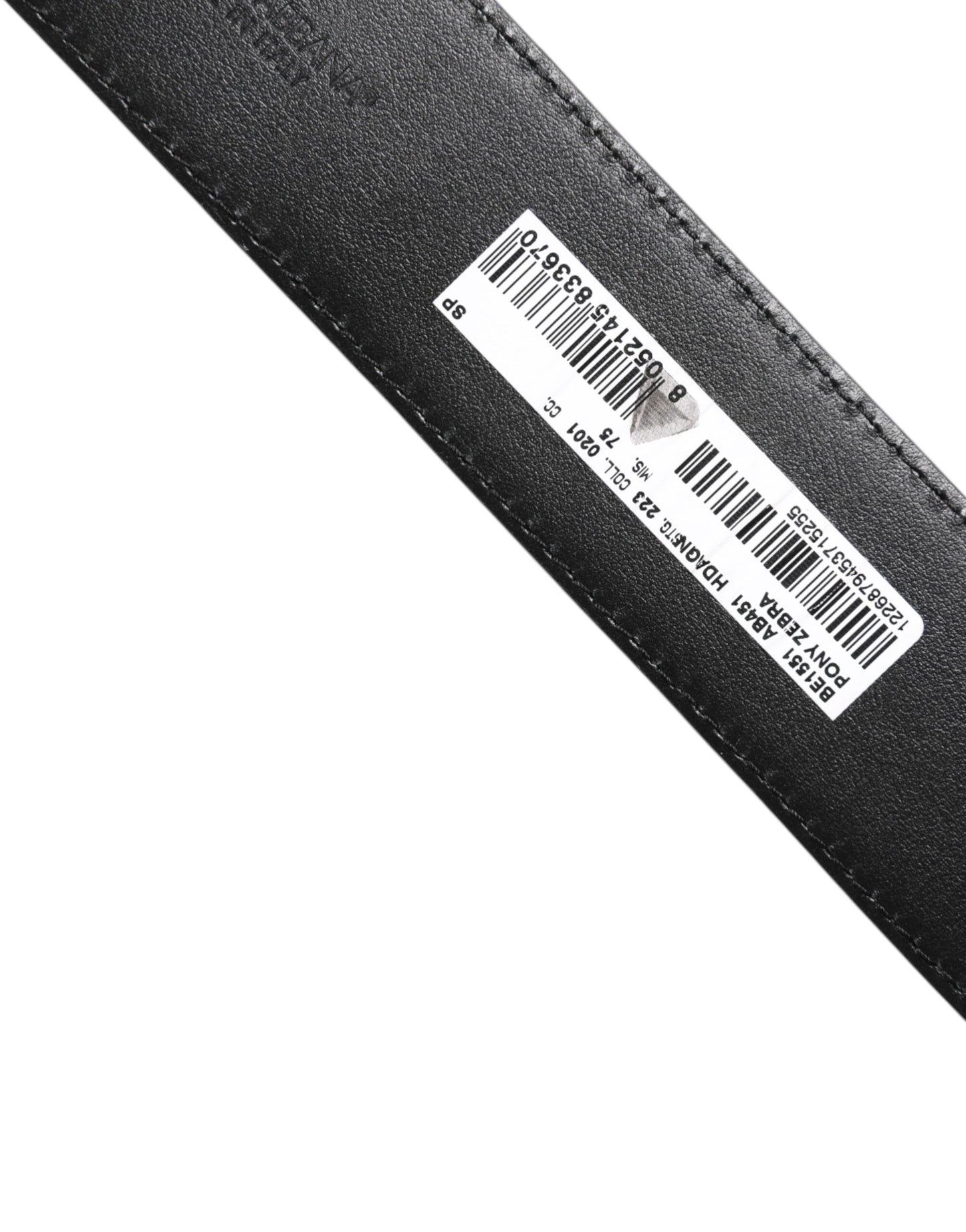 Ceinture Dolce & Gabbana en cuir blanc et noir avec boucle en cristal zèbre DG