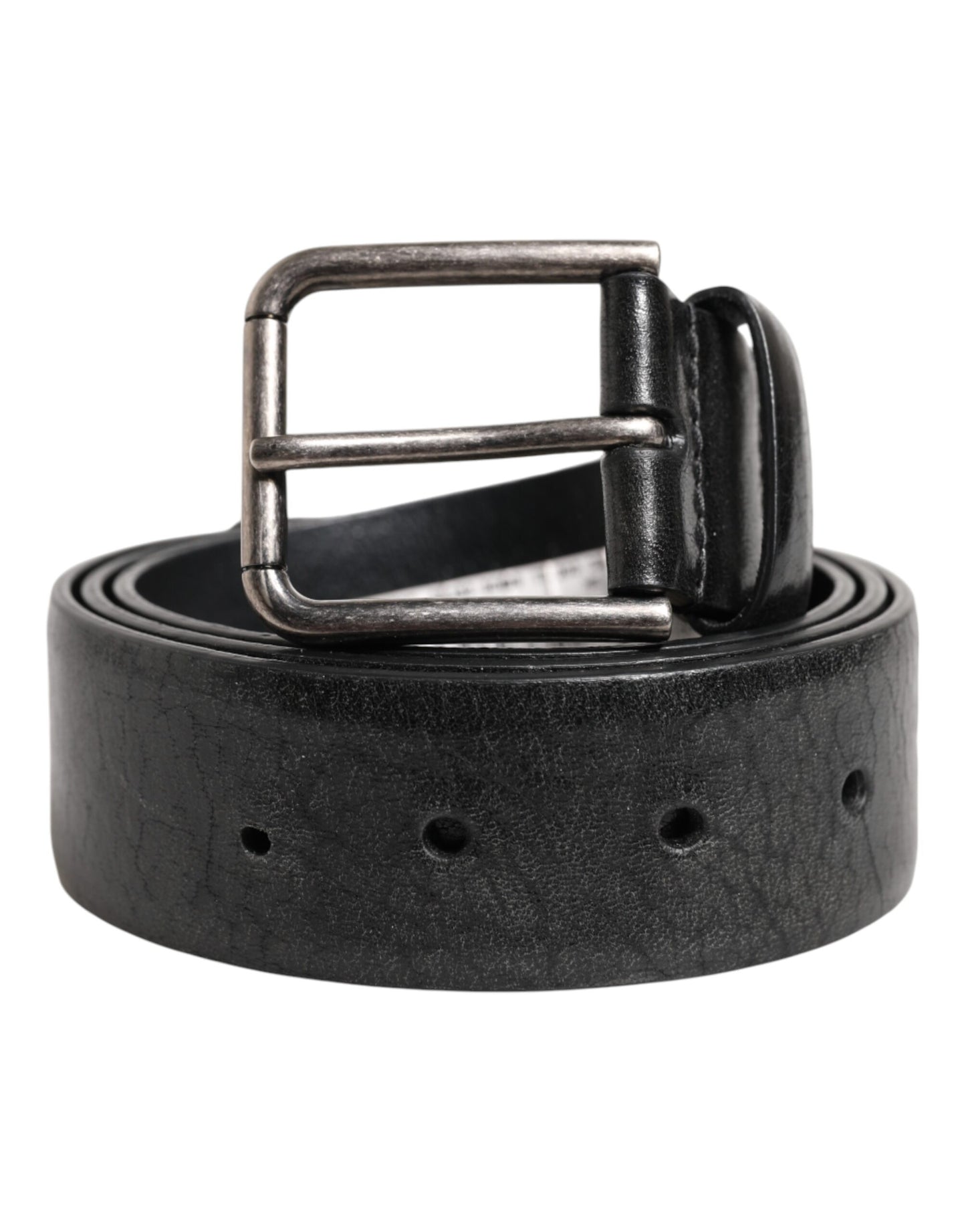 Ceinture classique en cuir noir Dolce & Gabbana avec boucle en métal
