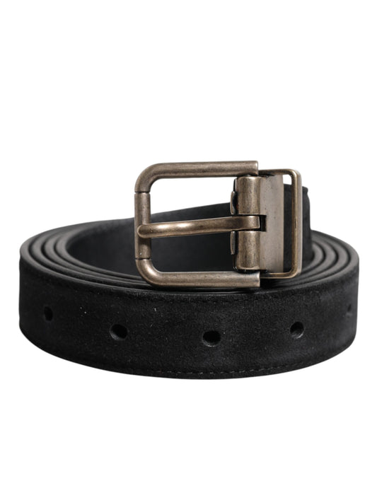 Dolce & Gabbana Zwarte Kalfsleren Klassieke Metalen Gesp Riem