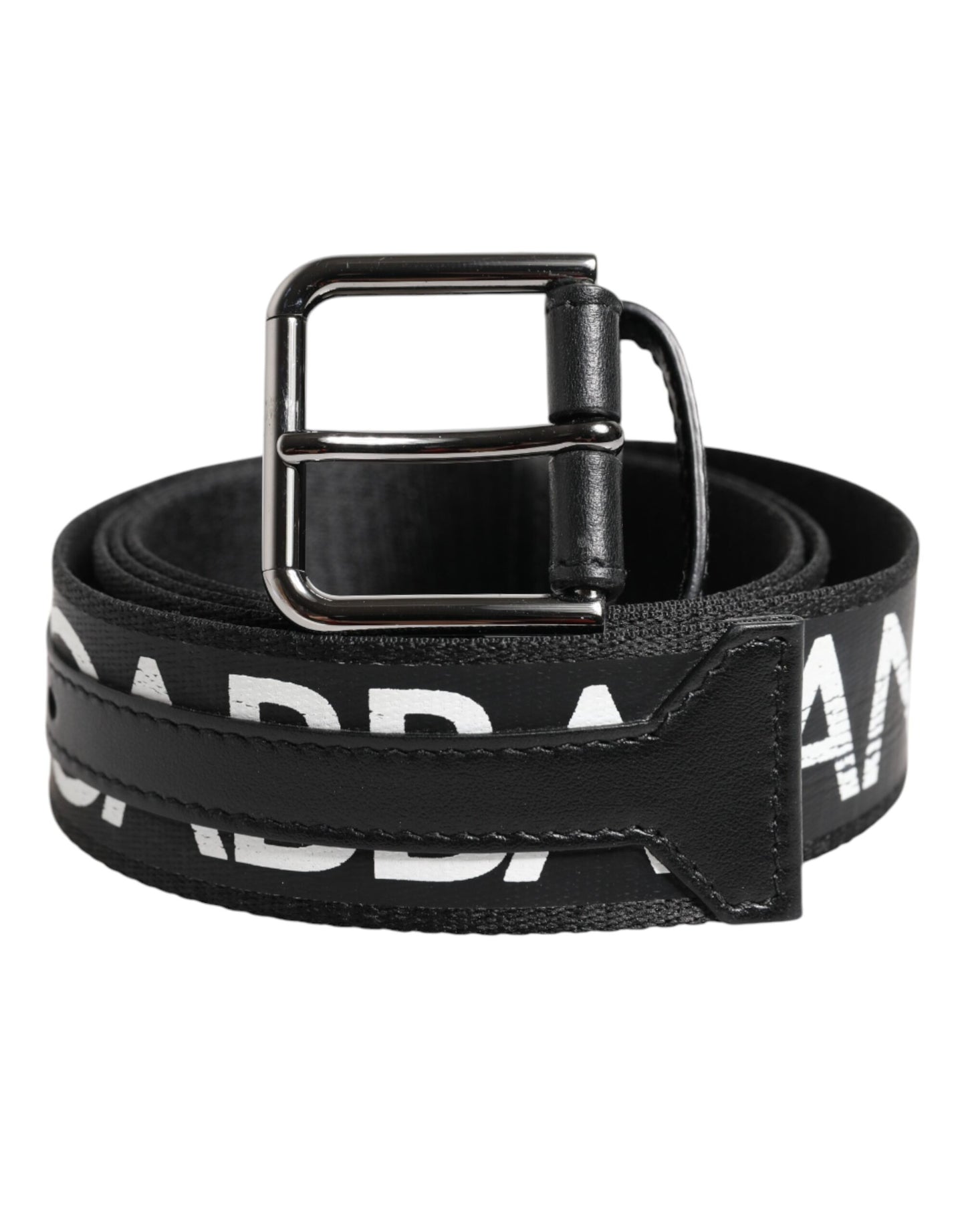Dolce & Gabbana zwart-wit DG-logo riem met metalen gesp van messing