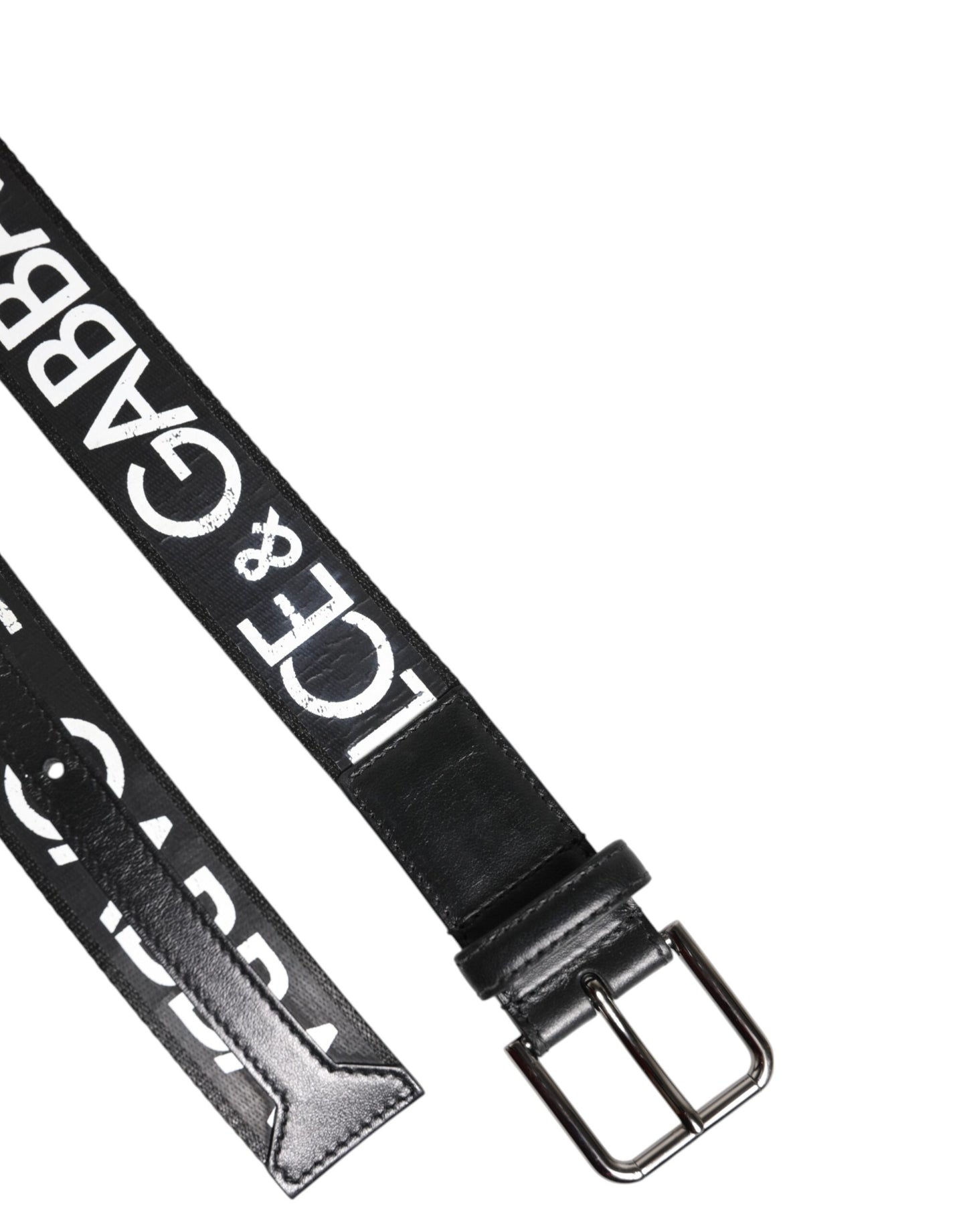 Dolce & Gabbana zwart-wit DG-logo riem met metalen gesp van messing