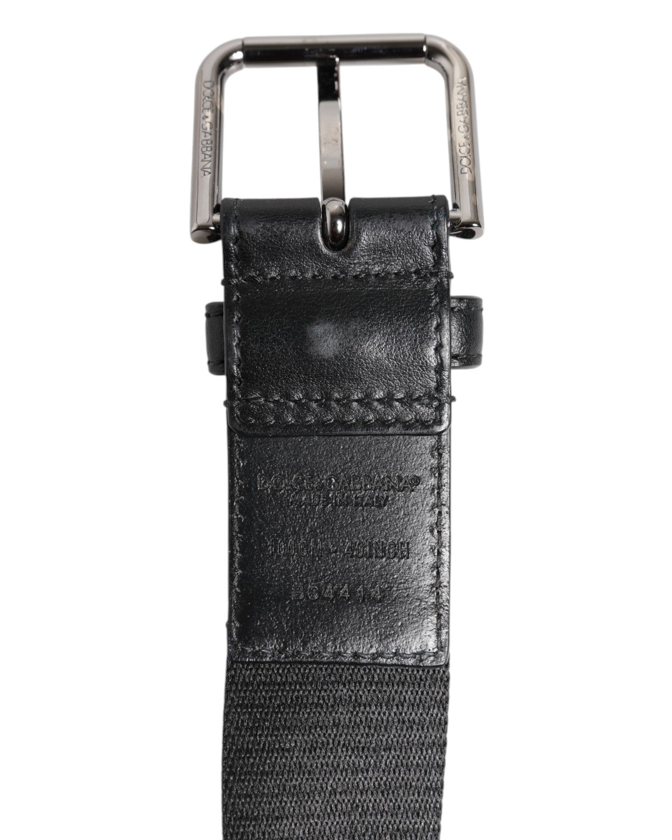Ceinture Dolce & Gabbana avec boucle en métal et logo DG noir et blanc