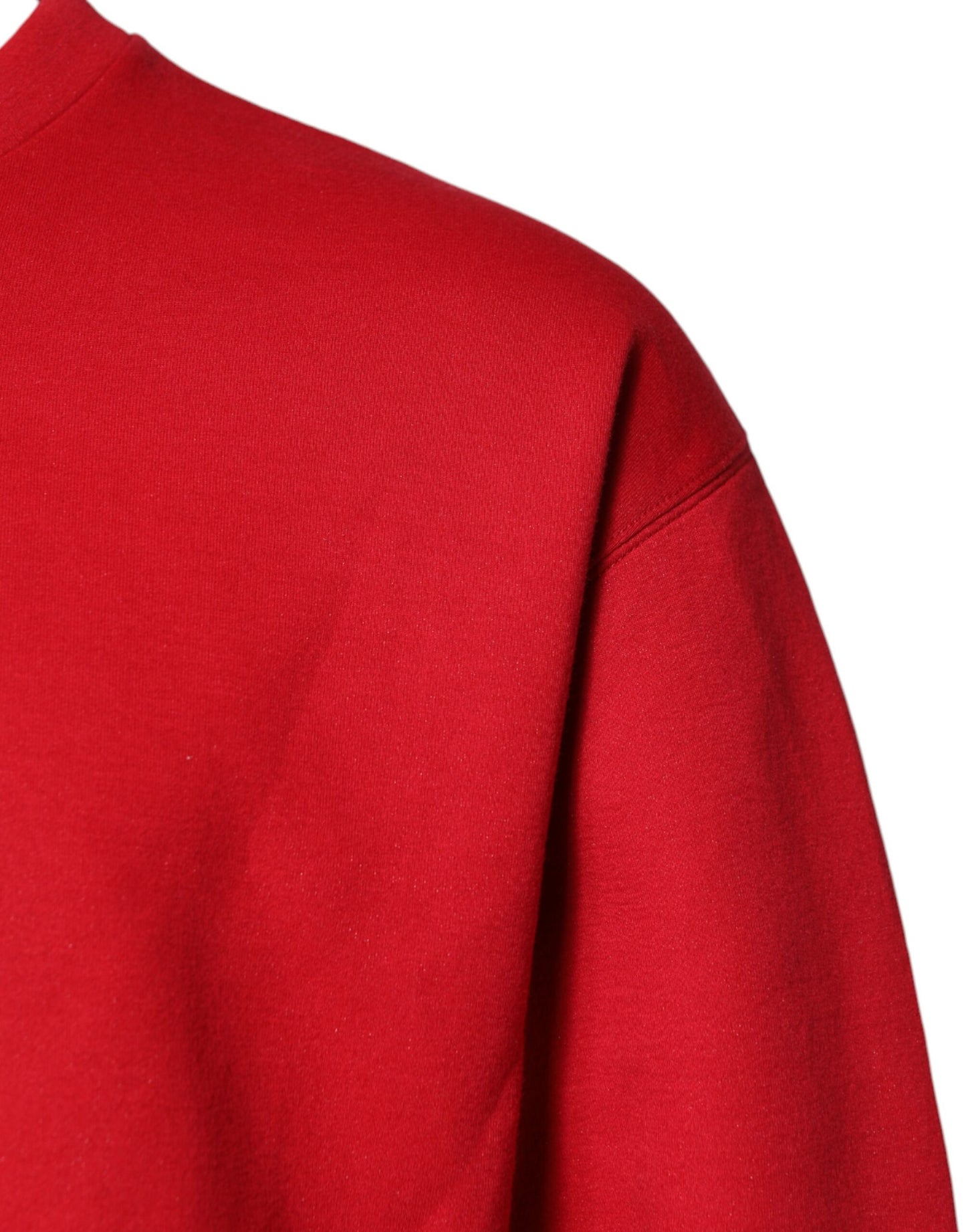 Pull en coton à col rond avec logo rouge en relief de Dolce & Gabbana