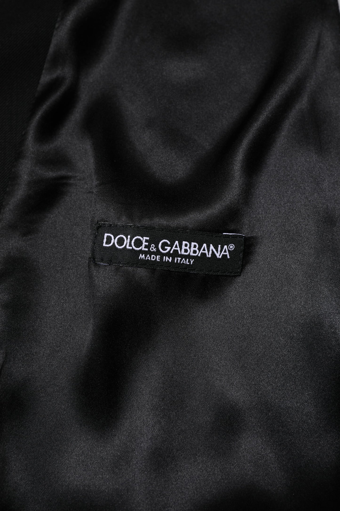 Dolce & Gabbana Zwarte Wollen Jurk Formele Heren Gilet Vest