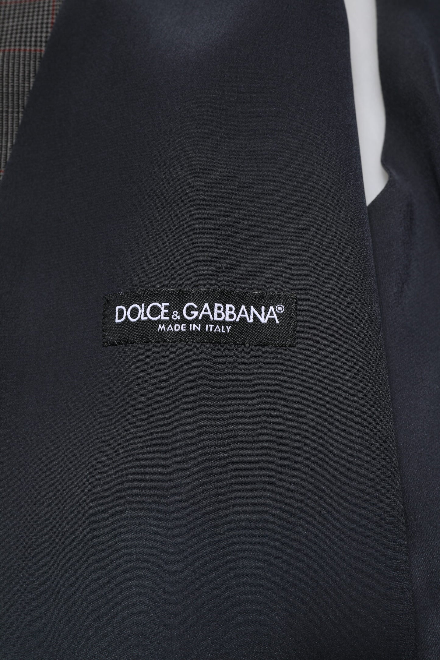 Gilet de cérémonie en laine grise à carreaux Dolce & Gabbana