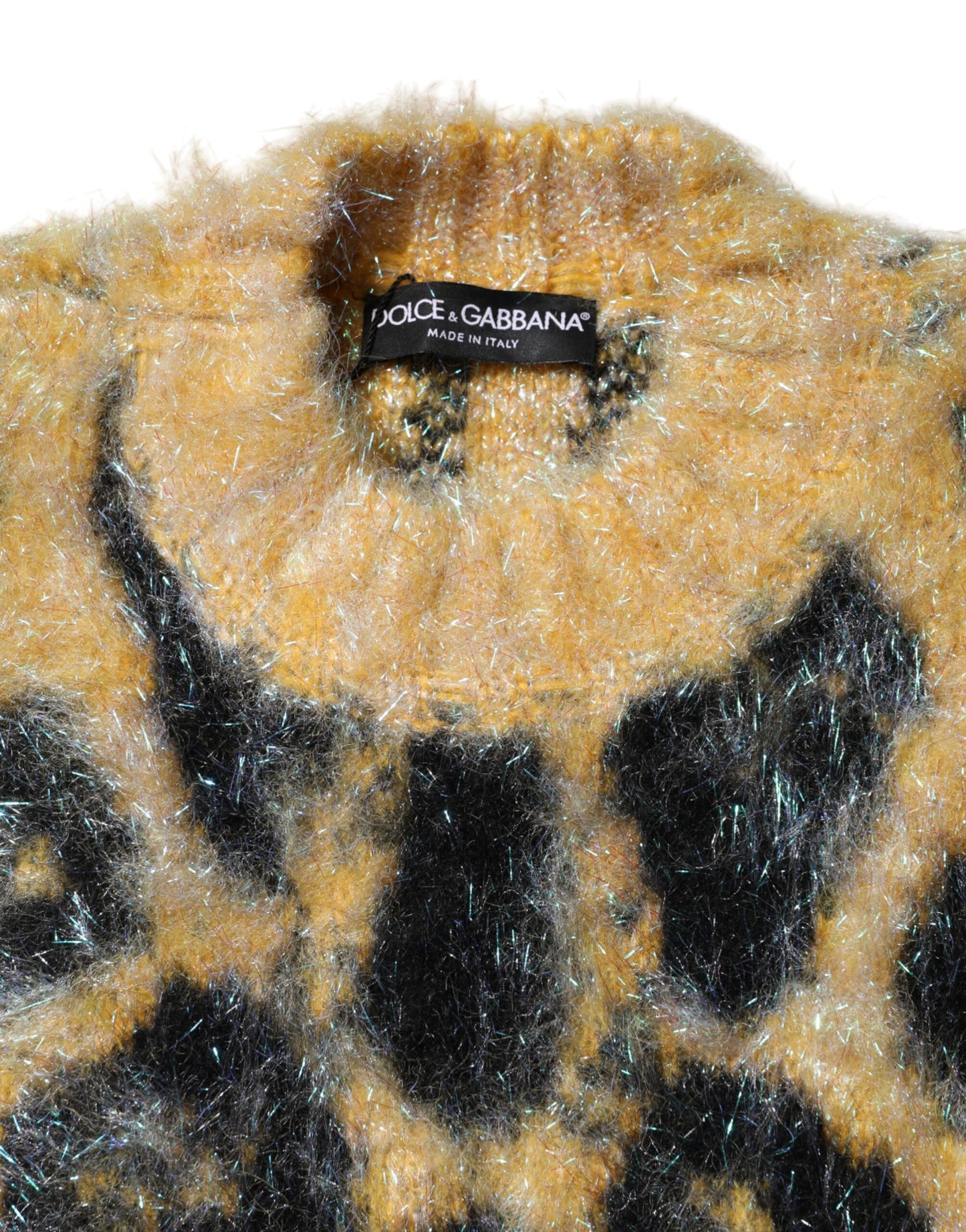 Dolce & Gabbana multicolore luipaardprint mohair trui met ronde hals
