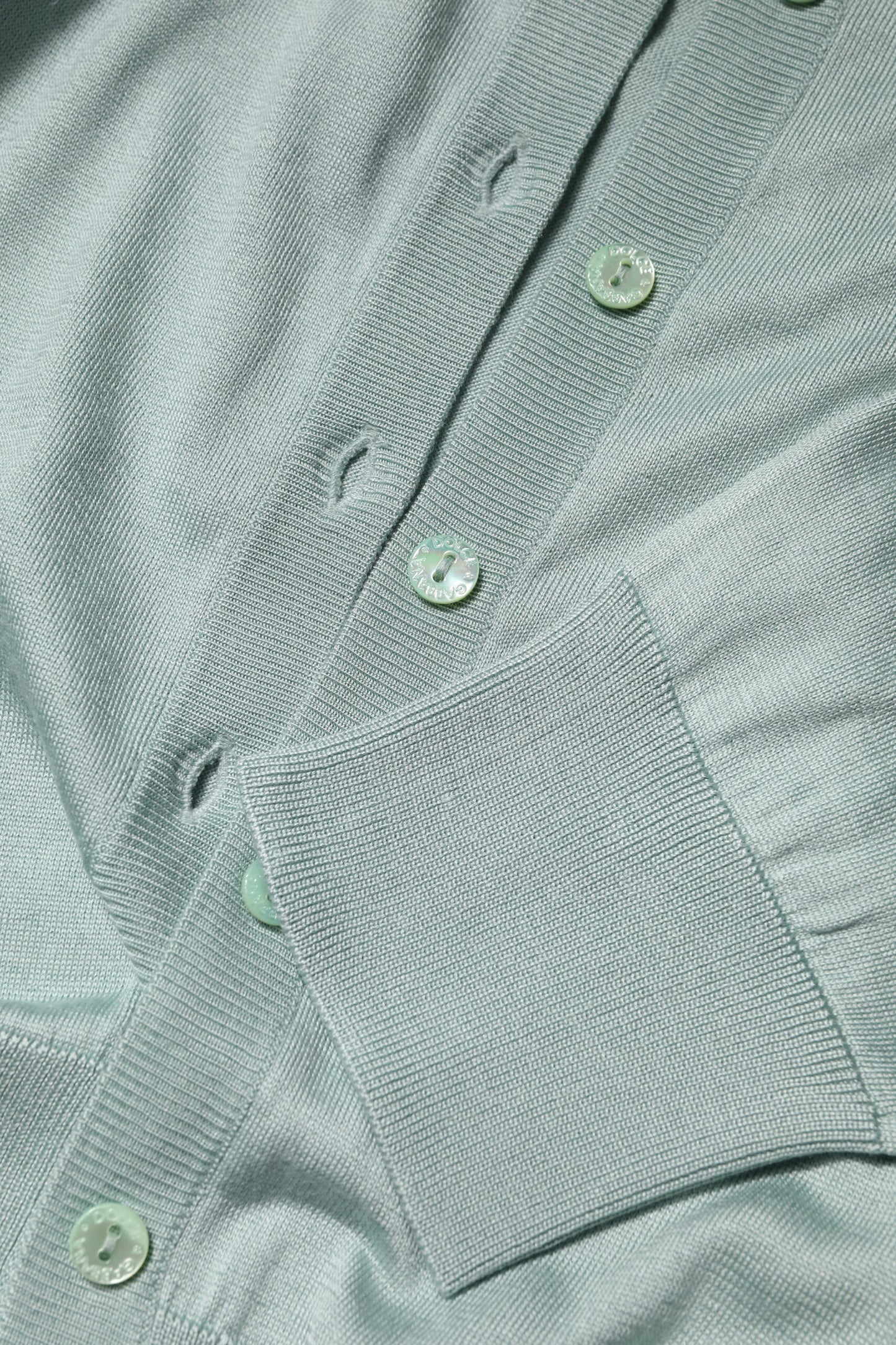Pull cardigan en soie à boutons vert clair de Dolce & Gabbana