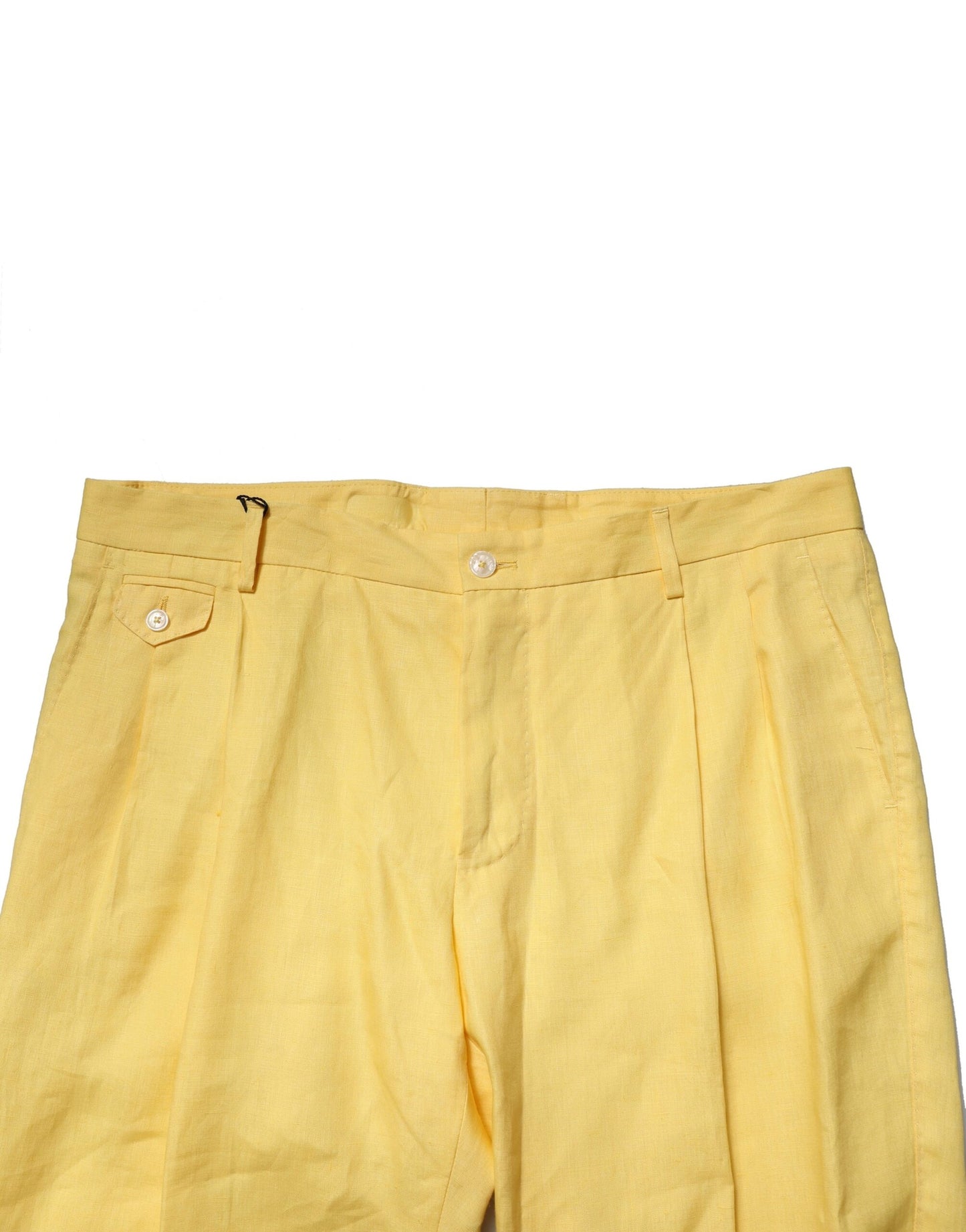 Pantalon tailleur en lin jaune Dolce & Gabbana pour homme
