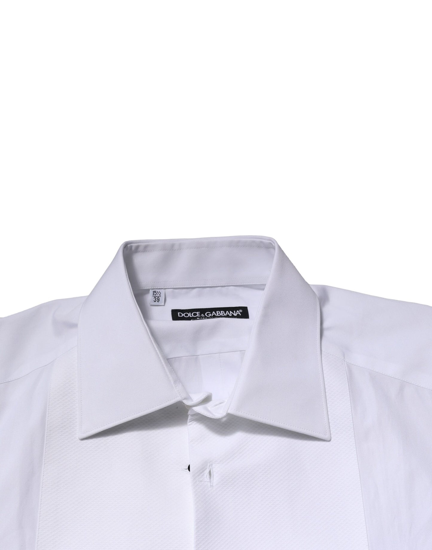 Chemise habillée en coton blanc ornée d'une couronne dorée Dolce & Gabbana