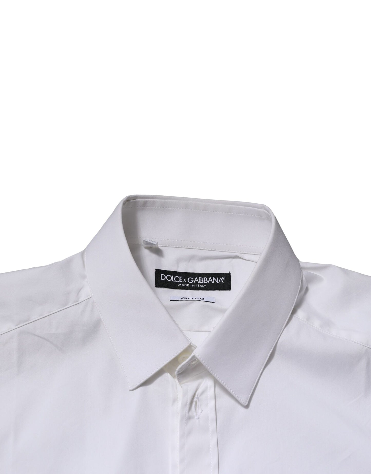 Chemise habillée homme en coton blanc doré Dolce & Gabbana