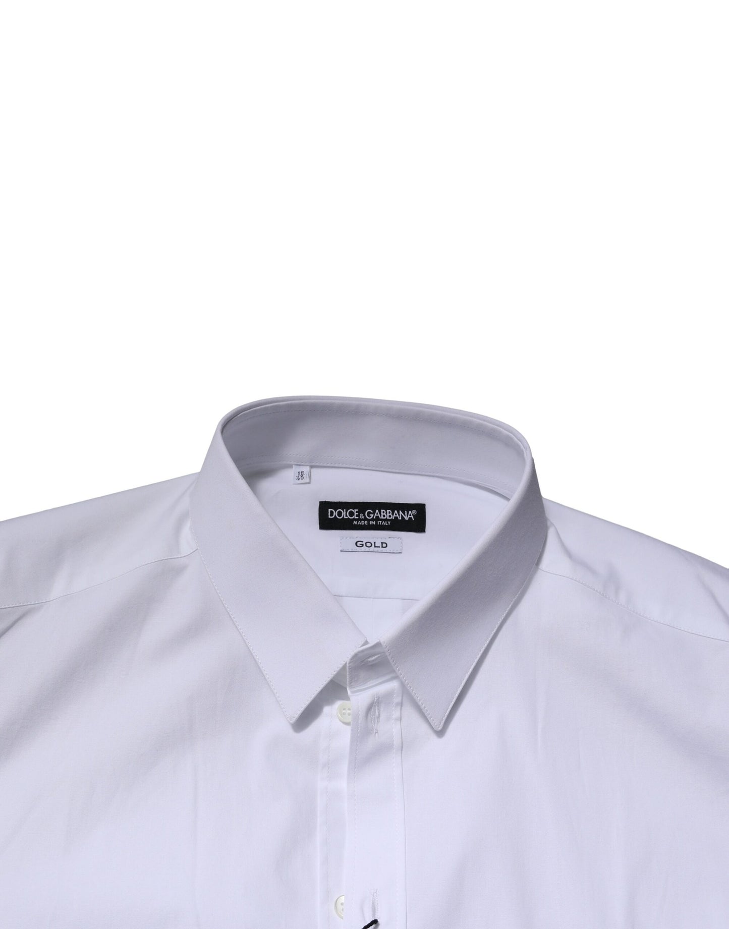 Chemise habillée à manches longues dorée et blanche Dolce & Gabbana