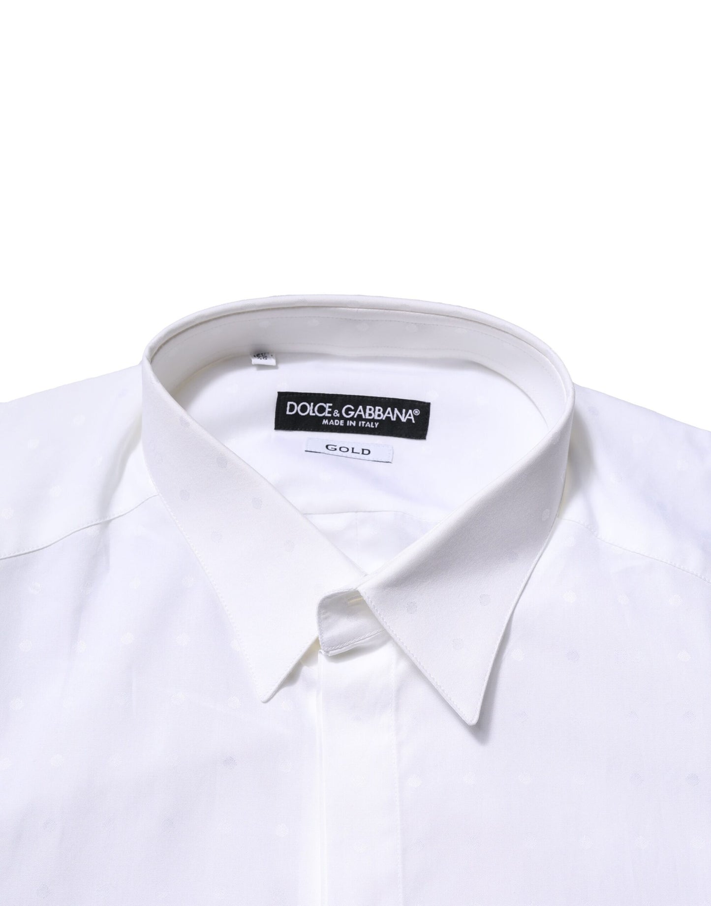 Chemise habillée à manches longues en coton blanc doré de Dolce & Gabbana