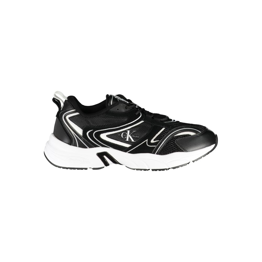 Sneakers noires à lacets Calvin Klein Sleek avec détails contrastés