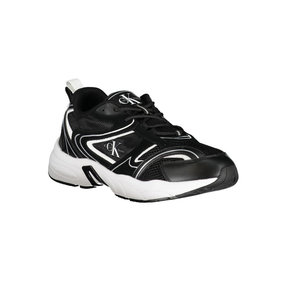 Sneakers noires à lacets Calvin Klein Sleek avec détails contrastés