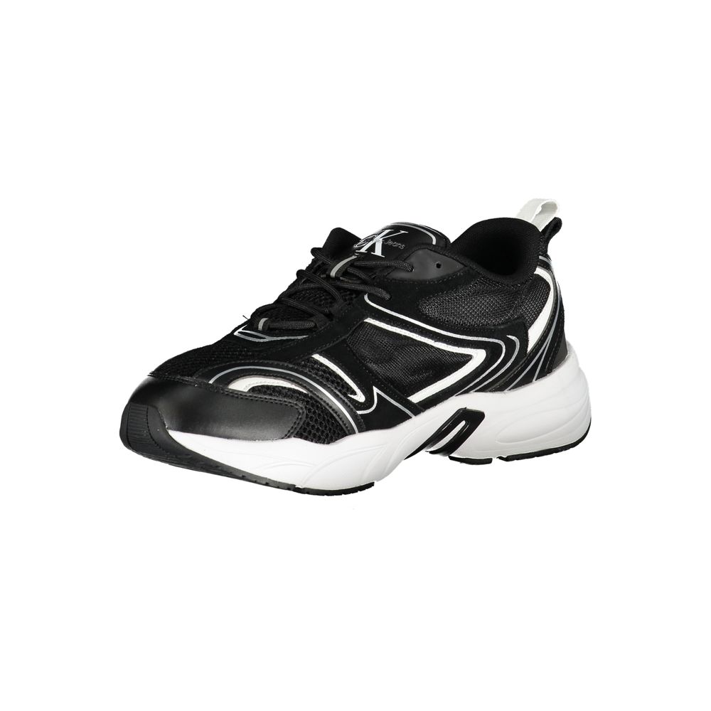Sneakers noires à lacets Calvin Klein Sleek avec détails contrastés
